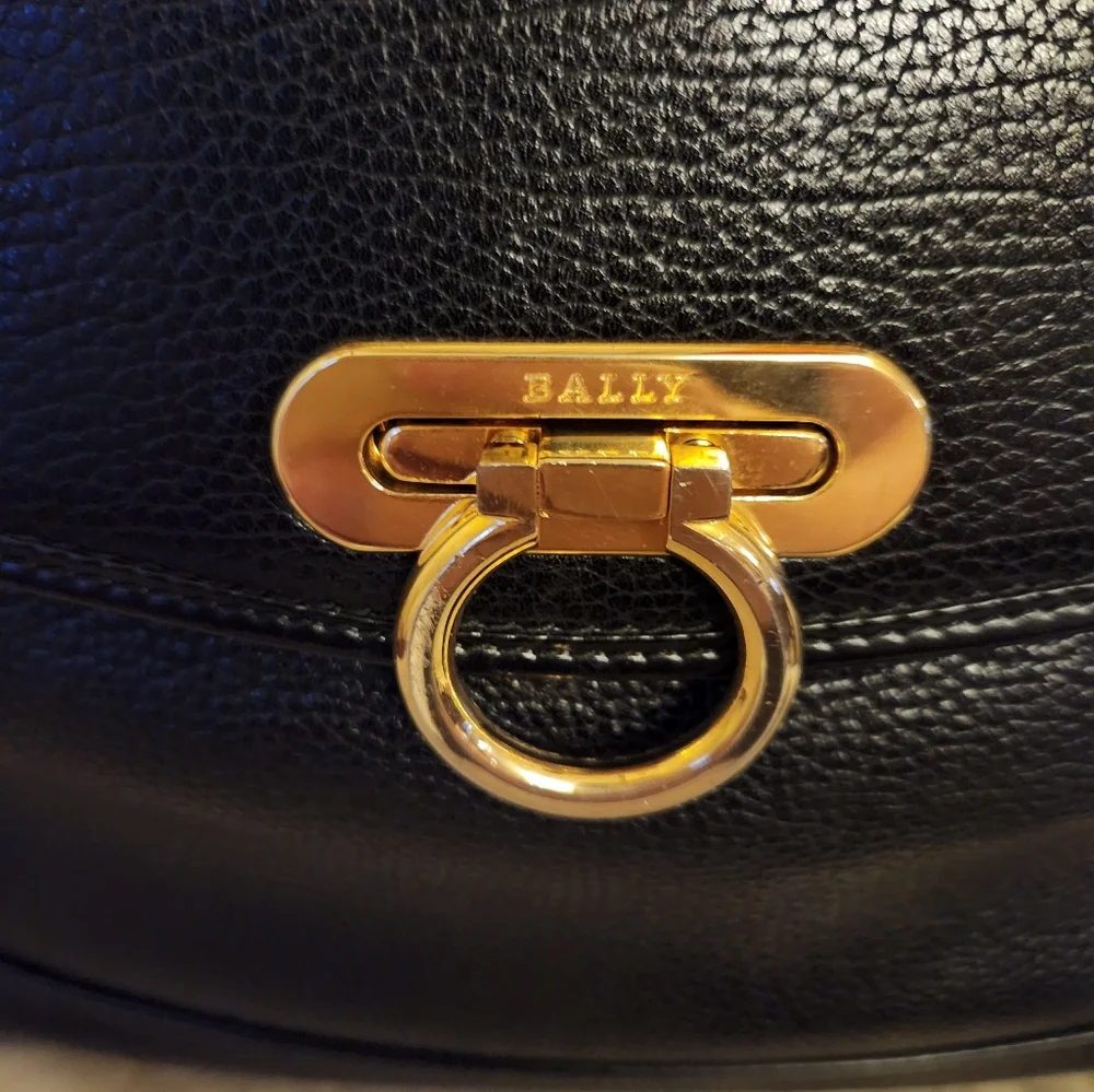 BALLY Vintage Black Leather Classic Handbag - Picture 4 of 10